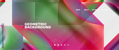 Abstract geometric shapes web design page. Vector Illustration For Wallpaper, Banner, Background, Card, Book Illustration, landing page