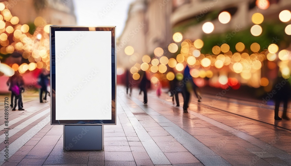 Leeres Plakat in eine Fußgängerzone. Leeres Plakat in eine Fußgängerzone.