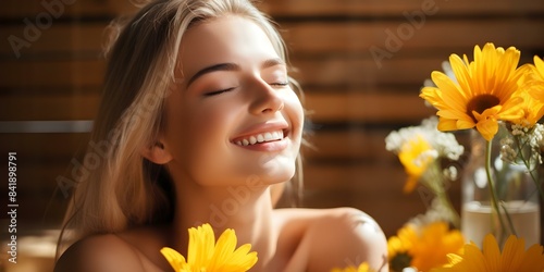 Skincare routine for youthful radiant skin with blurred background and text space. Concept Skincare Routine, Youthful Radiant Skin, Blurred Background, Text Space