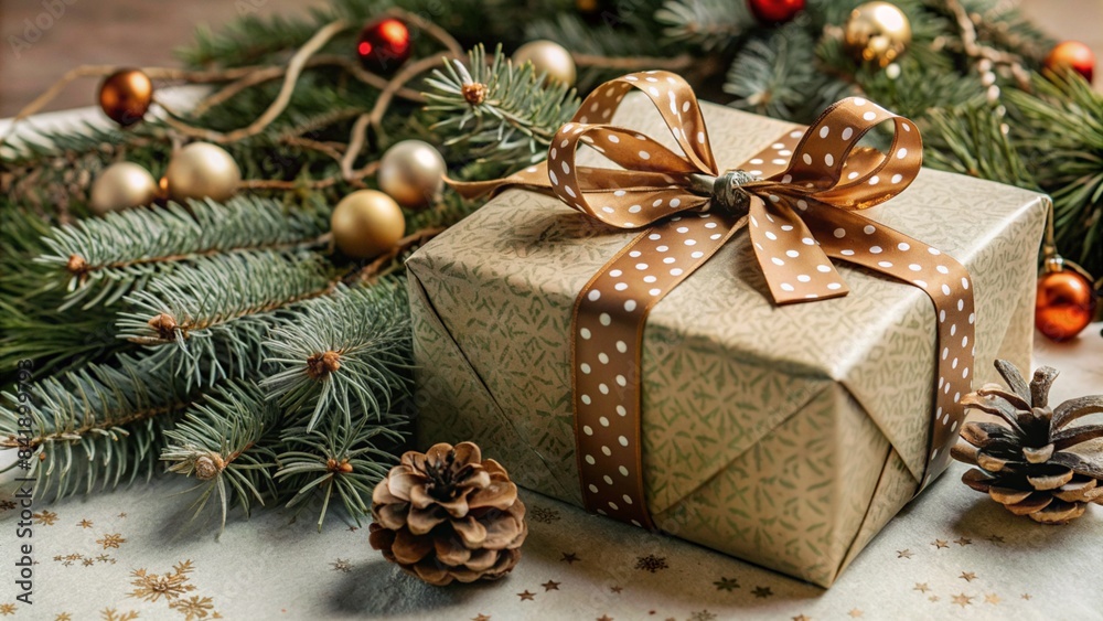 การ์ดคริสมาสต์และกล่องของขวัญ