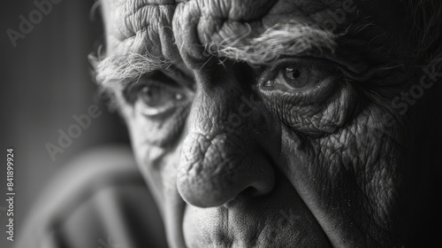 A continuous line of worry etched across the man s face as he pondered deeply