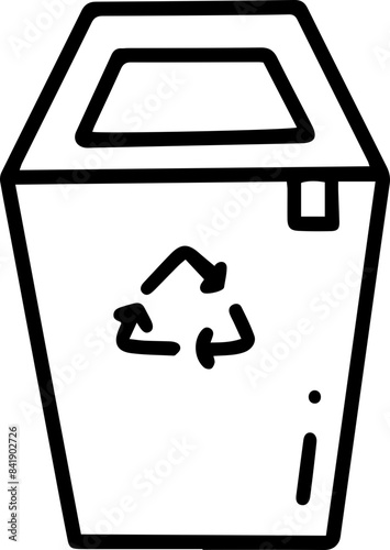 rubbish bin trashcan garbage trash doodle hand drawing outline