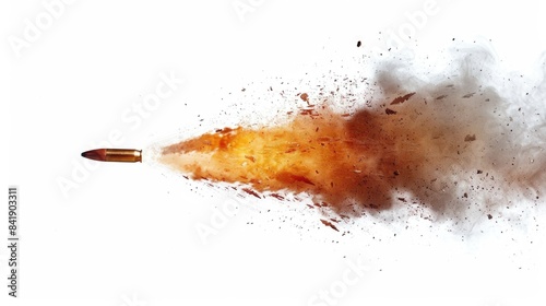 A massive orange and white smoke explosion in the air