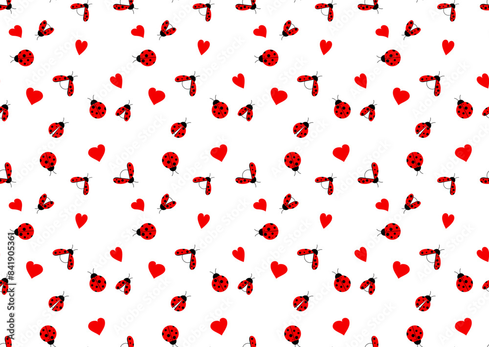 Seamless ladybugs pattern. Kids pattern design Seamless ladybugs pattern. Kids pattern design