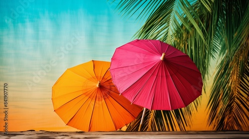 Colorful umbrella Background. Summer Background Design.