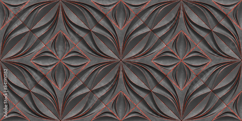 Heart-themed floral 3D wallpaper for modern interiors