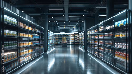 shelves in supermarket © Fozia