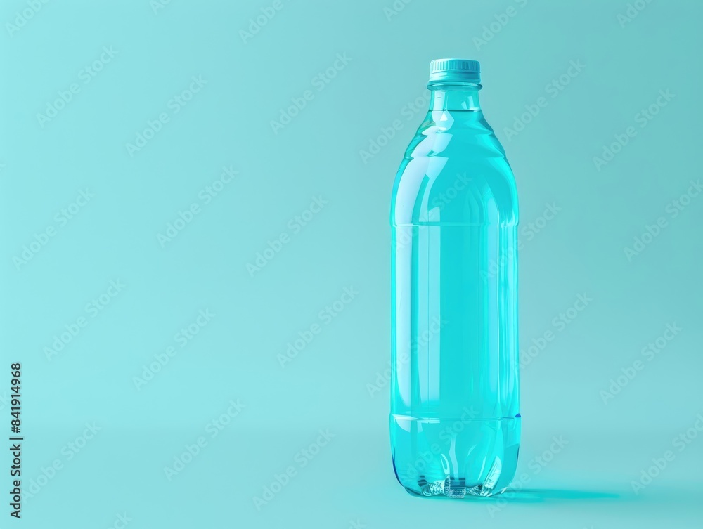 Product mockup of a water bottle on a solid color background, with space for logos or text Product mockup of a water bottle on a solid color background, with space for logos or text