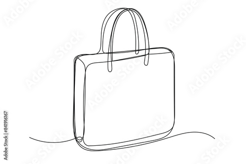 Doodle Line Art Bag Illustration. Silhouette Outline Bag Diplomat Case Symbol Contour Hand Drawn Curve Bag Line Decoration. Editable Vector Thin Stroke Sketch Drawing. 