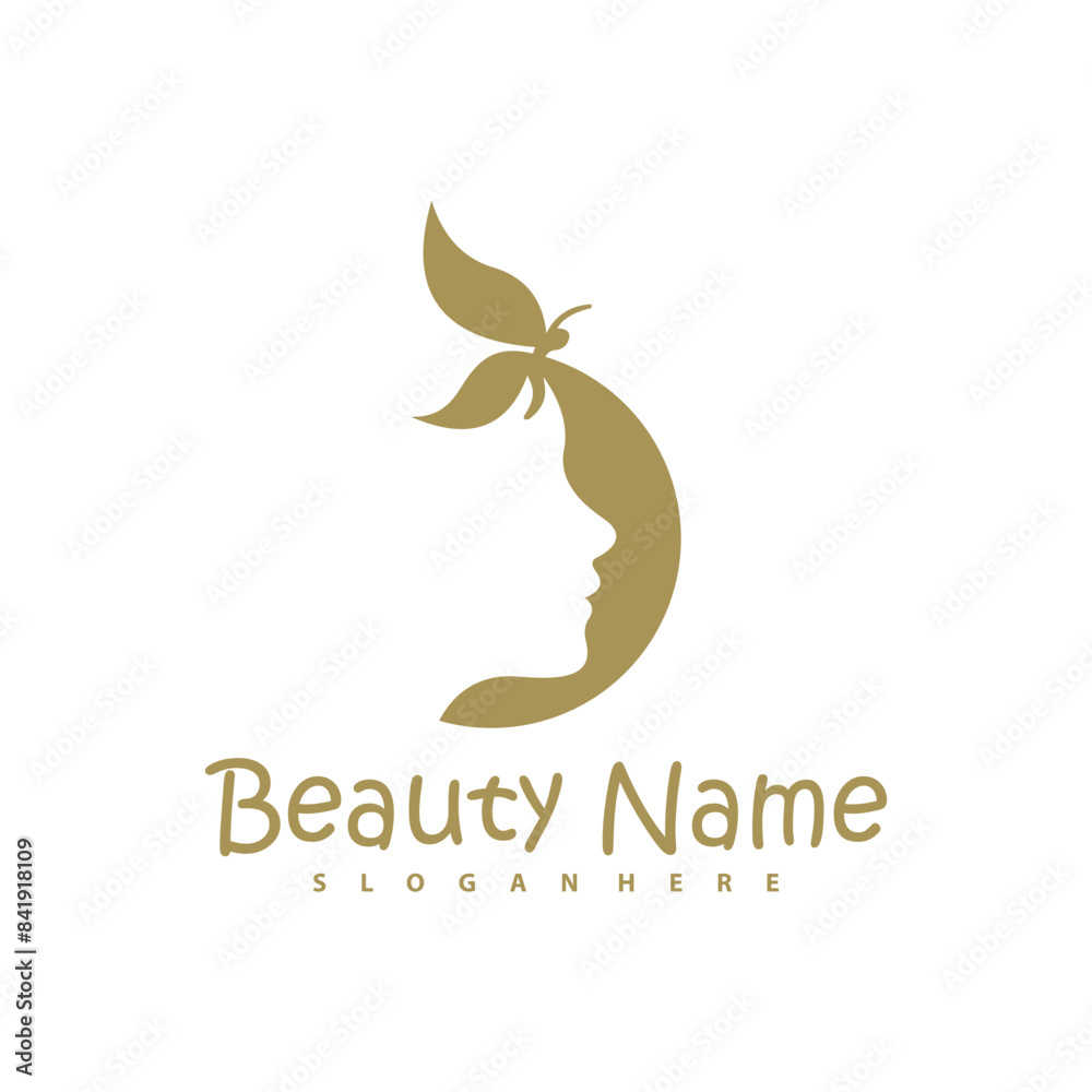 Obraz premium Vector logo design for beauty salon with Butterfly, hair salon, cosmetic