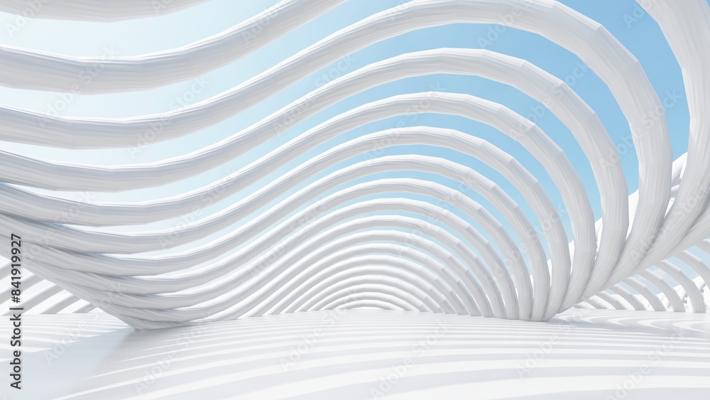 Obraz premium Abstract architecture background arched interior 3d render