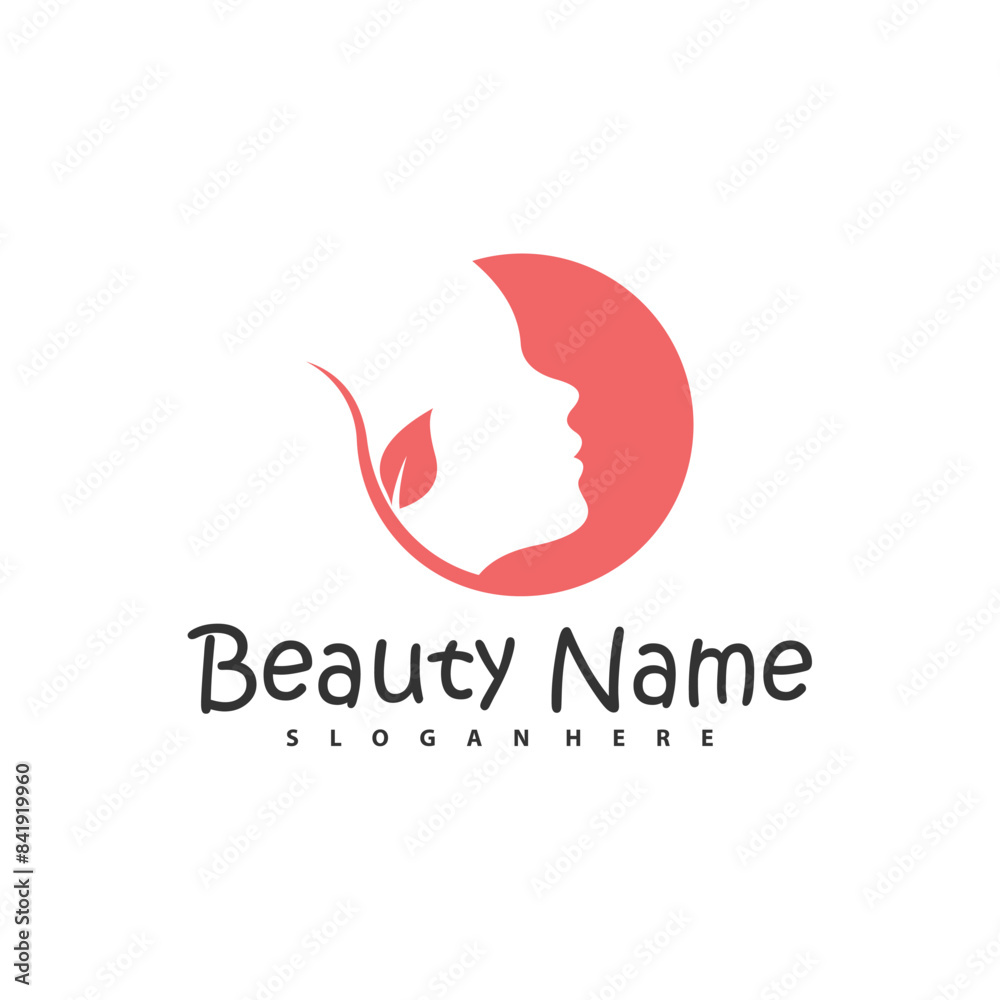 Natural Floral Beauty woman face logo design, Beauty logo design template vector Natural Floral Beauty woman face logo design, Beauty logo design template vector
