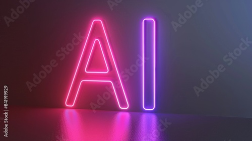 Artificial Intelligence symbol created in Neon Lettering.
