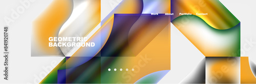 Colorful gradients with abstract geometric shapes. Vector Illustration For Wallpaper, Banner, Background, Card, Book Illustration, landing page