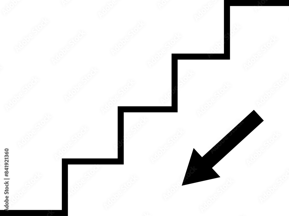 Elevator escalator stairs sign up and down icon isolated on white background flat vector illustration. Elevator escalator stairs sign up and down icon isolated on white background flat vector illustration.