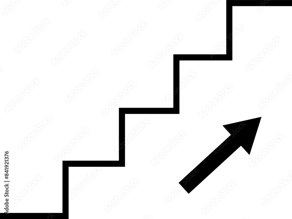 Elevator escalator stairs sign up and down icon isolated on white background flat vector illustration. Elevator escalator stairs sign up and down icon isolated on white background flat vector illustration.