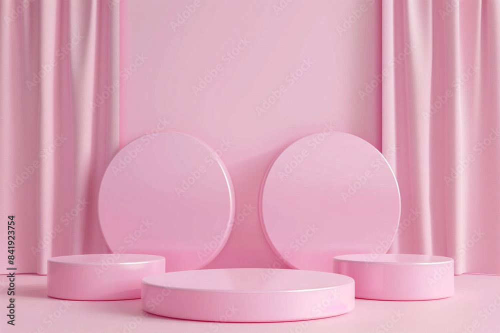 Pink Empty mockup product display 3d background podium for beauty or cosmetic products Pink Empty mockup product display 3d background podium for beauty or cosmetic products