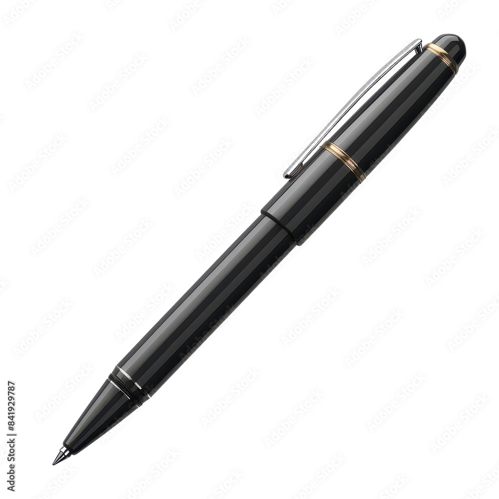 Detailed 3D Ballpoint Pen with Transparency on White Background in Front View Detailed 3D Ballpoint Pen with Transparency on White Background in Front View