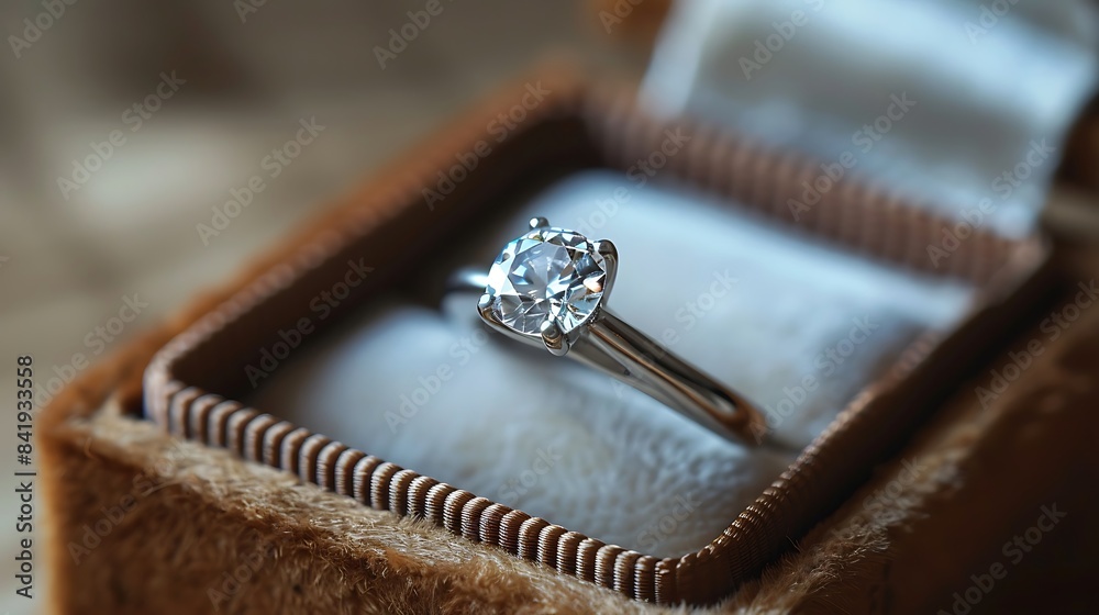 Diamond wedding or engagement ring in a box Diamond wedding or engagement ring in a box