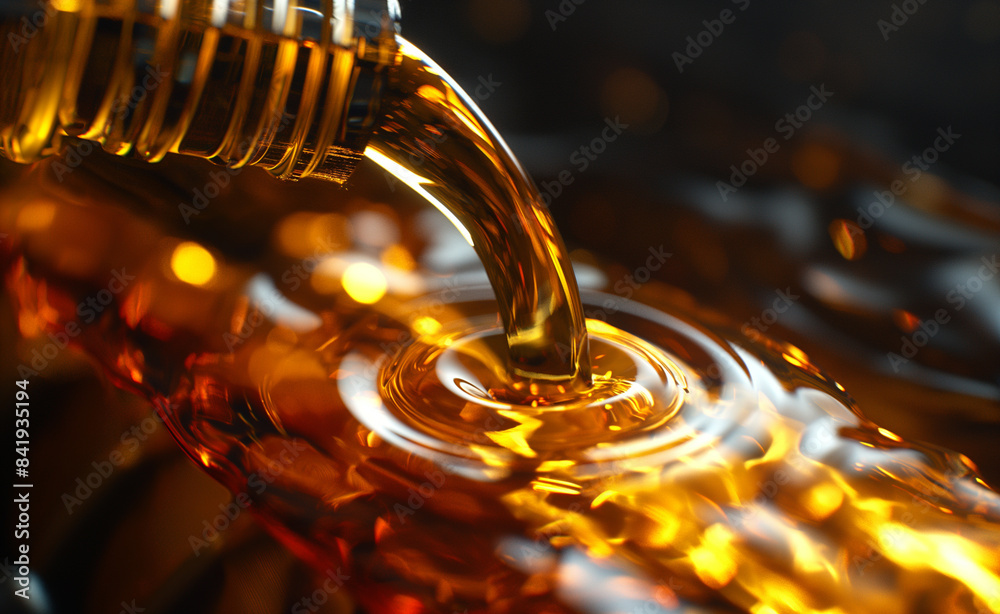 A close-up of motor oil being poured into an engine, showcasing the golden, viscous liquid.
Keywords A close-up of motor oil being poured into an engine, showcasing the golden, viscous liquid.
Keywords
