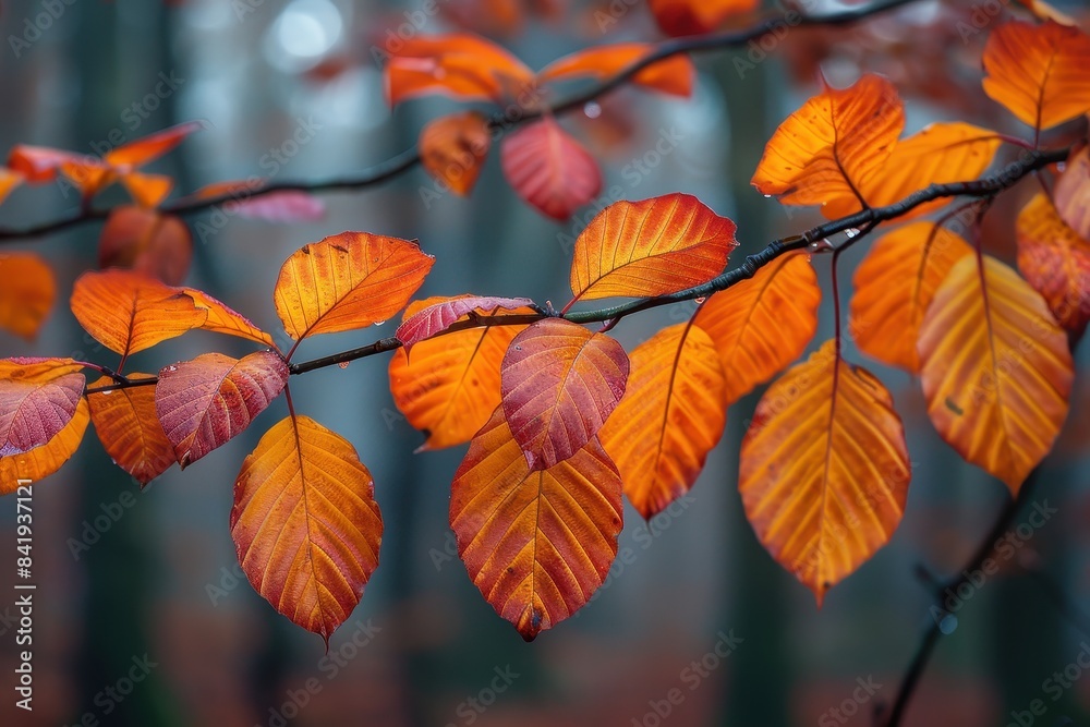 Vibrant autumn leaves in a woodland, ideal for seasonal themes. Vibrant autumn leaves in a woodland, ideal for seasonal themes.