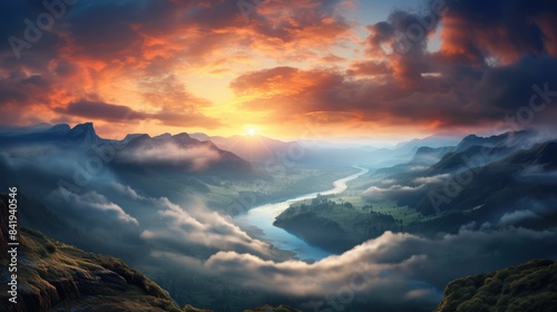 sunset over the mountains