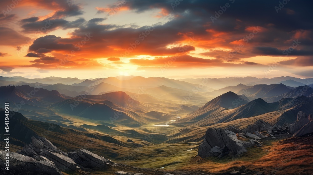 Obraz premium sunset in the mountains