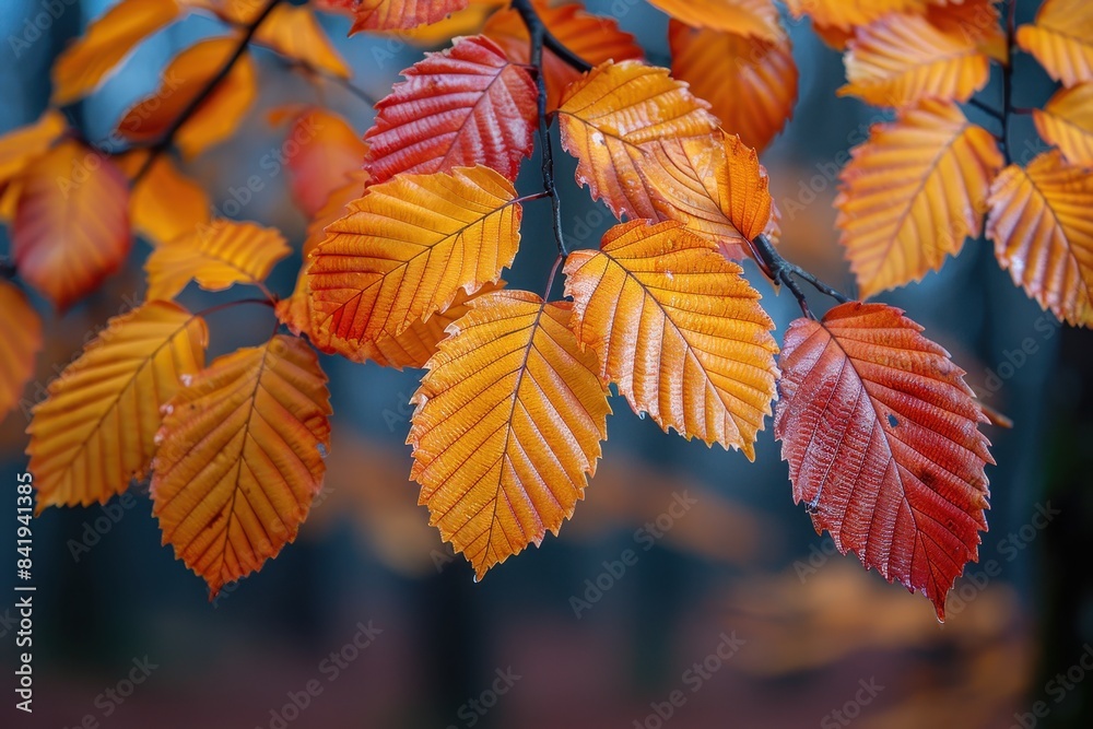 Vibrant autumn leaves in a woodland, ideal for seasonal themes. Vibrant autumn leaves in a woodland, ideal for seasonal themes.