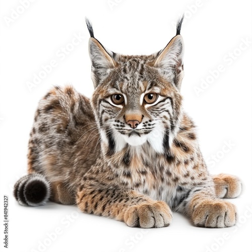 Bobcat isolated on white background 