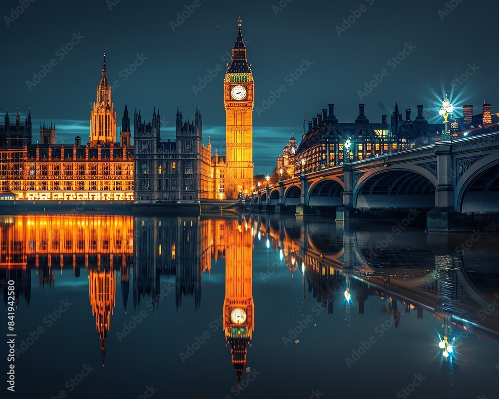 Fototapeta premium A captivating nighttime view of Big Ben