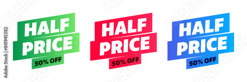 half price set sale colorful sticker