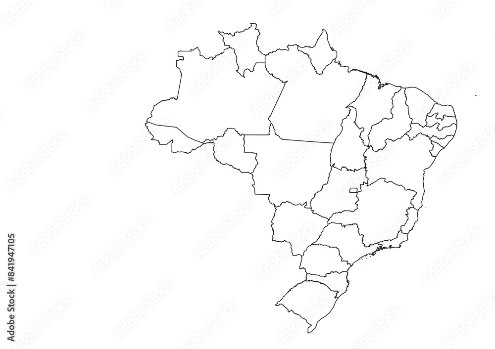 Mapa de Brasil, con divisiones políticas. Mapa de Brasil, con divisiones políticas.