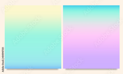 Delve into two captivating cover designs featuring flowing abstract gradients in serene natural hues. Perfect for various media and branding needs