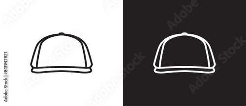 Hat icons, Caps hat icon, men's bowler, baseball caps, sun visor, bucket, summer hat. Icon line of hat vector illustration on black and white background. eps 10, Editable stroke. Fashion icon, Menwear