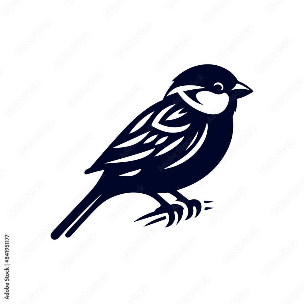 Obraz premium Sparrow bird silhouette Clip art isolated vector illustration on white background