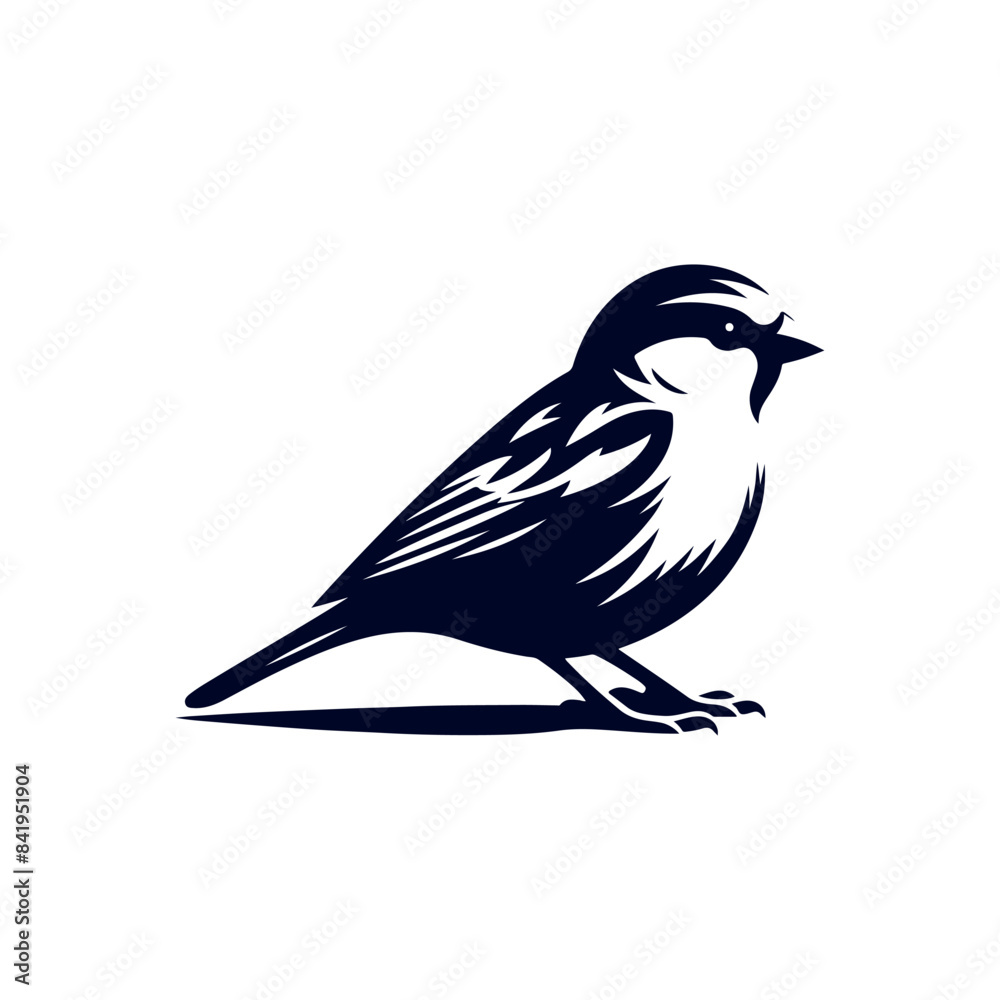 Obraz premium Sparrow bird silhouette Clip art isolated vector illustration on white background