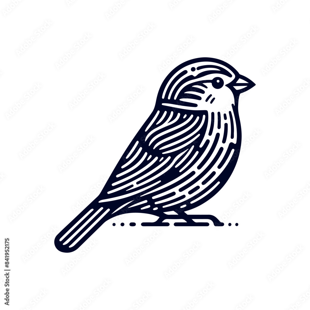 Fototapeta premium Sparrow bird silhouette Clip art isolated vector illustration on white background