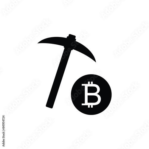 Bitcoin mining cloud icon vector cryptocurrency icon