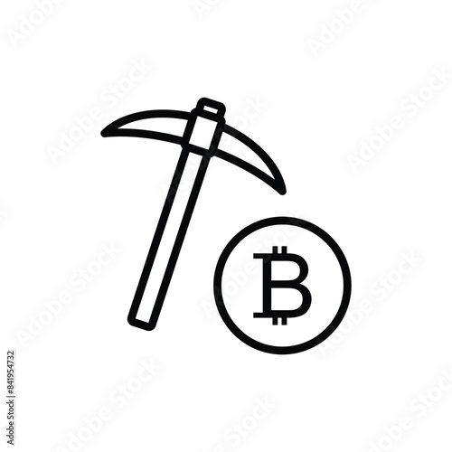 Bitcoin mining cloud icon vector cryptocurrency icon