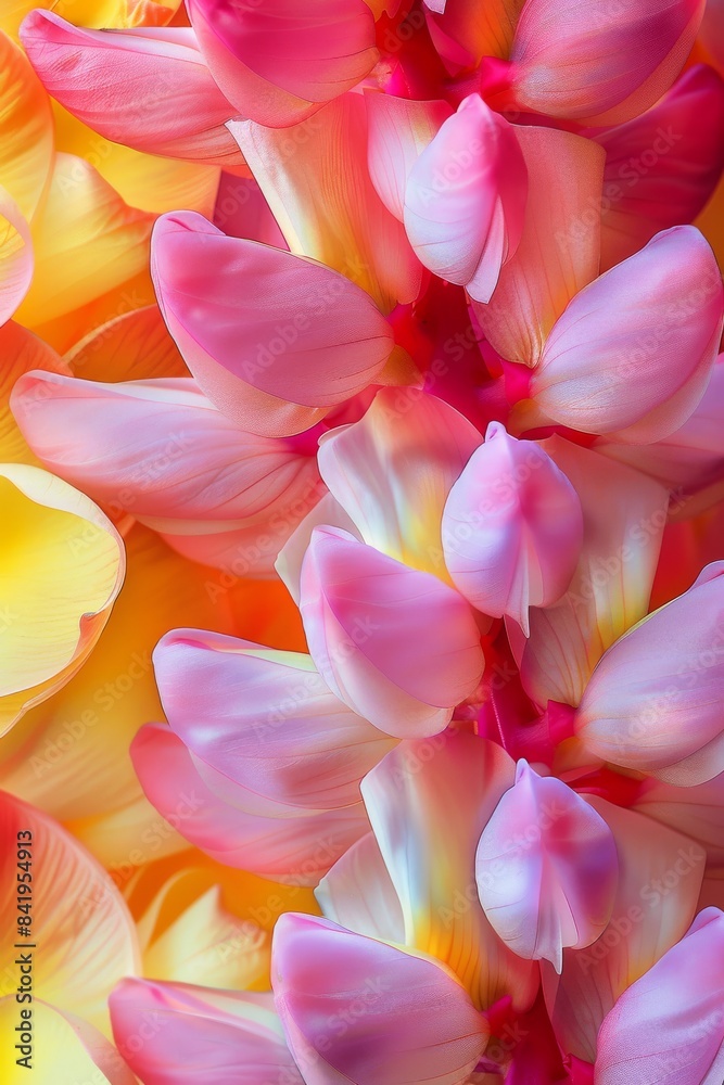 Fototapeta premium A close-up shot of a pattern of tropical flowers.