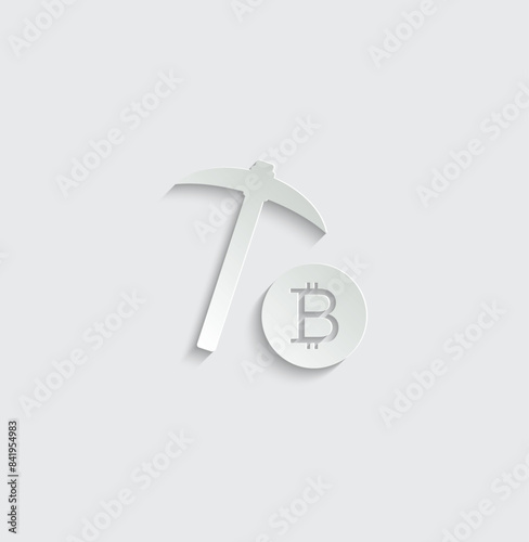 Bitcoin mining cloud icon vector cryptocurrency icon