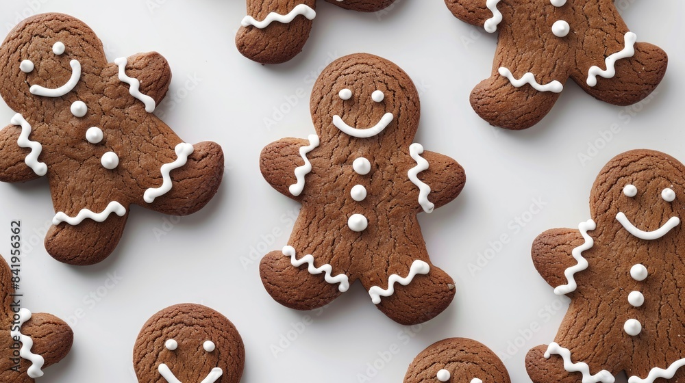 White background with gingerbread White background with gingerbread