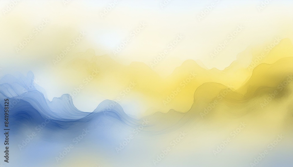 Waves of yellow and blue fog on a white background Waves of yellow and blue fog on a white background