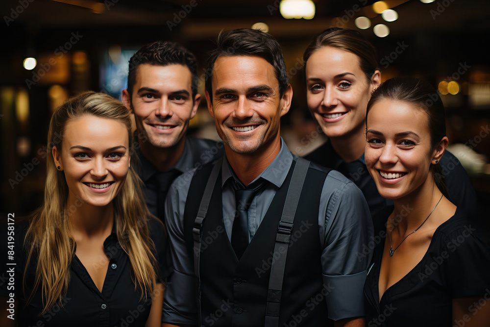 Fototapeta premium Portrait of happy successful multiracial business team.
