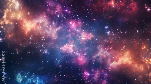 Stunning Colorful Nebula and Starfield  Generative AI