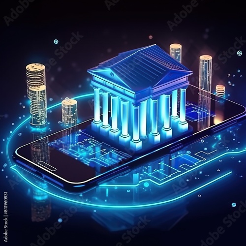 Digital banking, Online payment, Financial Technology, Smart city Fintech comcept