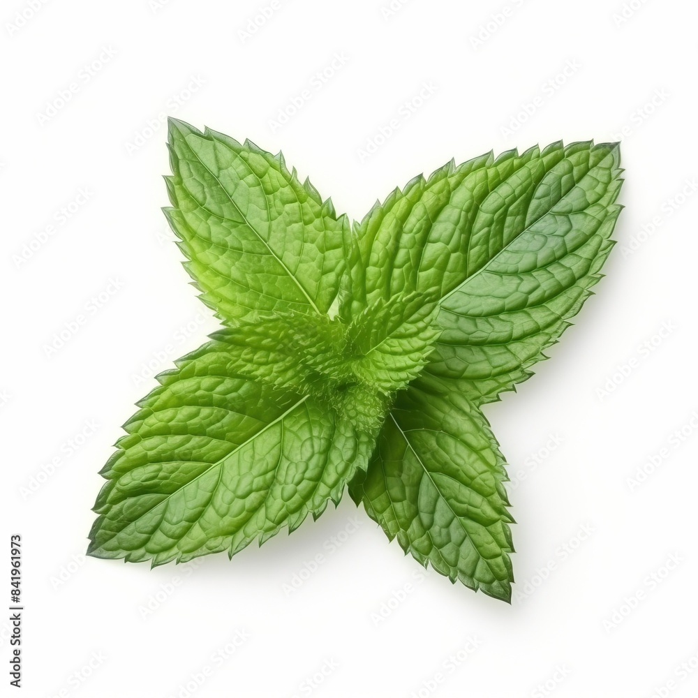 Fresh raw mint leaf isolated on white background Fresh raw mint leaf isolated on white background