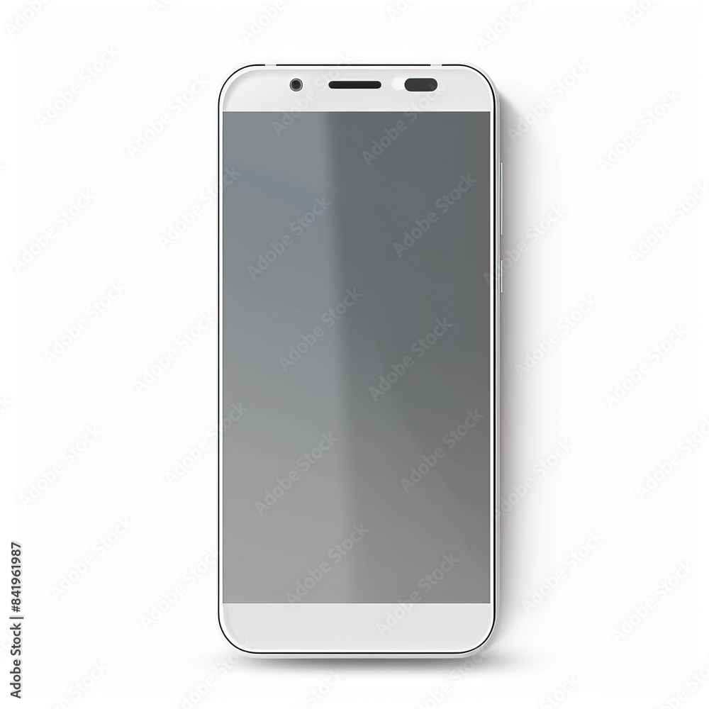Front view of modern white smartphone with empty screen isolated on white background. Smart phone with clipping path Front view of modern white smartphone with empty screen isolated on white background. Smart phone with clipping path