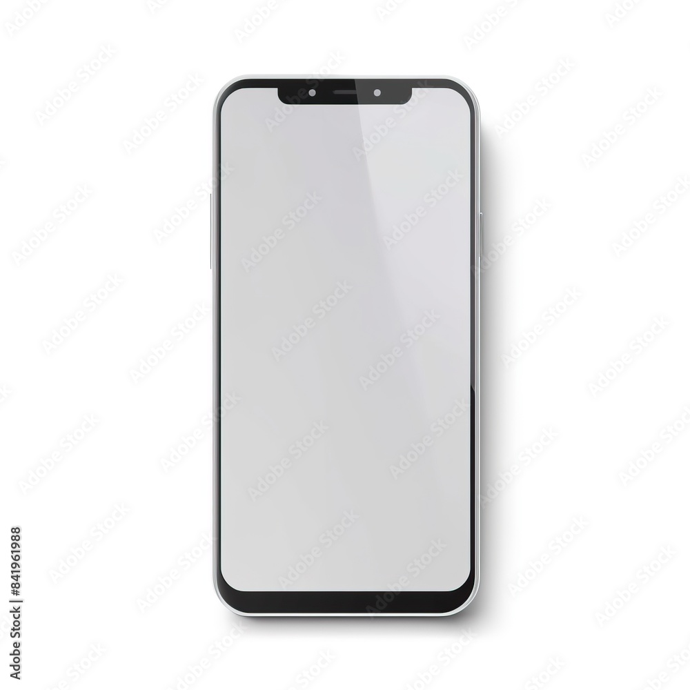 Front view of modern white smartphone with empty screen isolated on white background. Smart phone with clipping path Front view of modern white smartphone with empty screen isolated on white background. Smart phone with clipping path