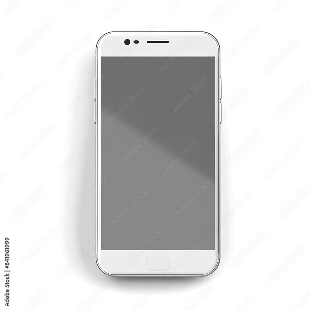 Front view of modern white smartphone with empty screen isolated on white background. Smart phone with clipping path Front view of modern white smartphone with empty screen isolated on white background. Smart phone with clipping path